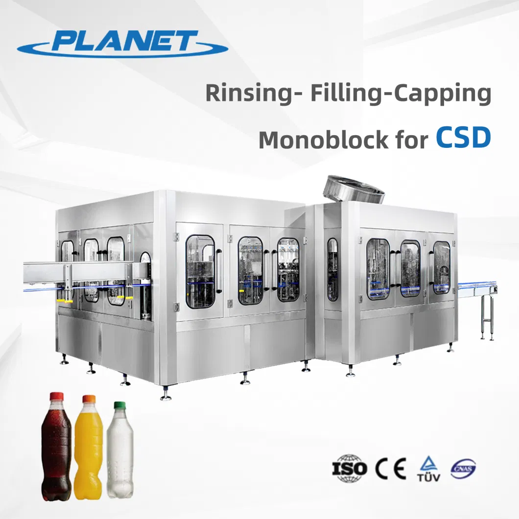 Soda Sparkling Carbonated Soft Drink Liquid Beverage Juice Energy Drinks Spirit Pet Bottle Carbonated Drink Soda Soft Water Juice CSD Filling Machine